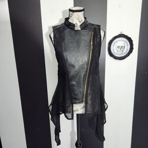 Black Leather Look Vest